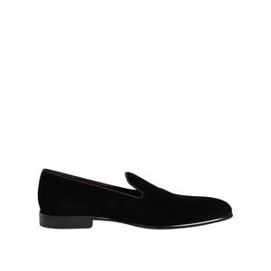 Dolce & Gabbana Black Velvet Slip On Loafers Men Formal Men's Shoes